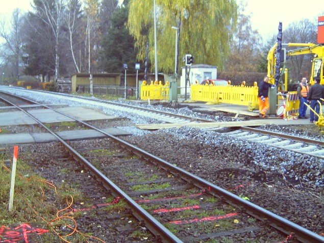Bauarbeiten Bahnhof Hattorf am Harz November 2008
